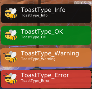 Image of 4 toast colors